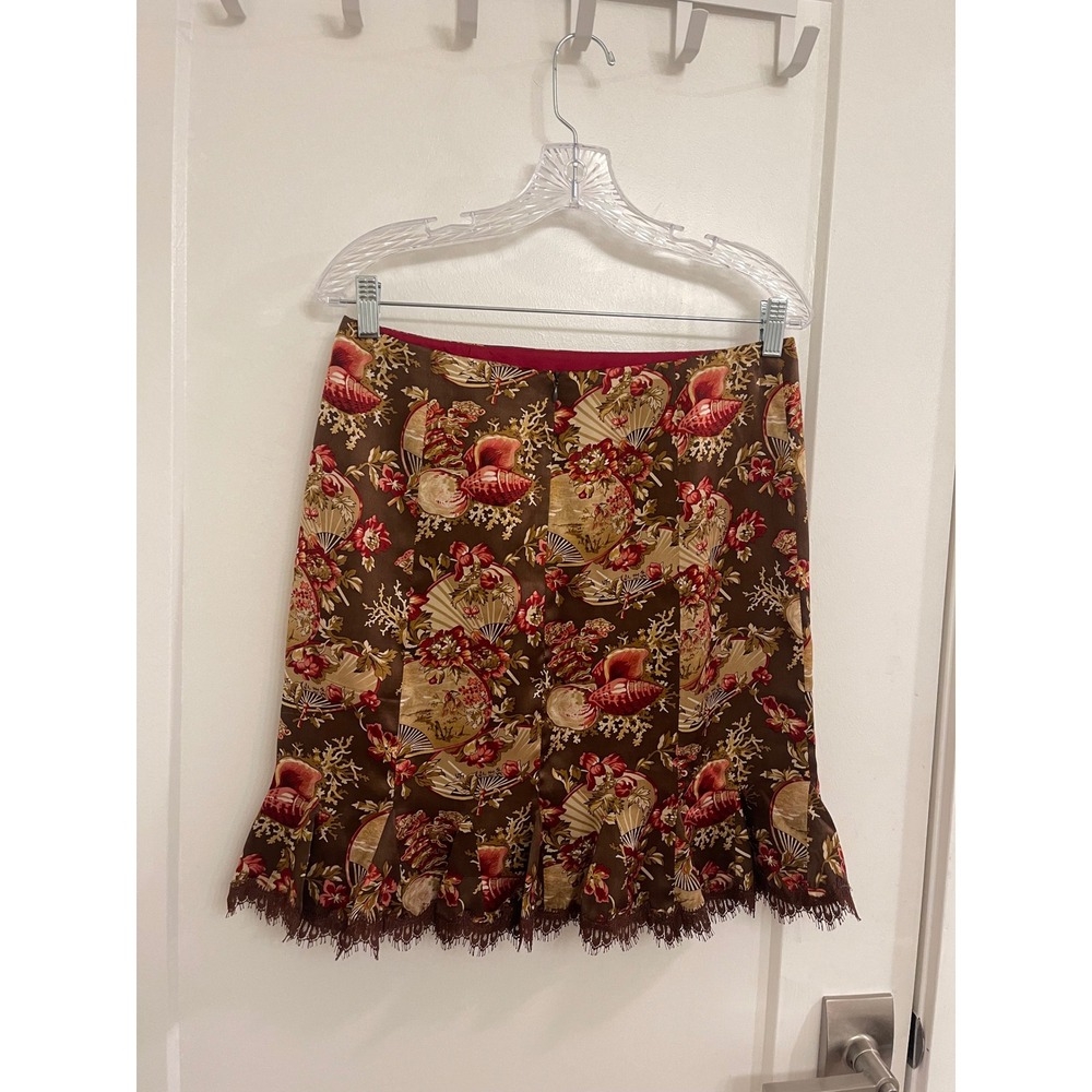 Vintage Y2K Silk Nanette Lepore Mini Skirt Mobwife Business Beachy - Picture 5 of 6
